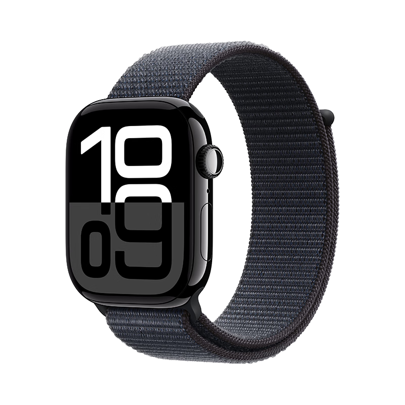 再降價(jià)、plus會(huì)員、國(guó)補(bǔ)：Apple Watch Series 10 智能手表46毫米亮黑色鋁金屬表殼濃墨色回環(huán)式運(yùn)動(dòng)表帶【GPS款】MX283CH/B 1830.83元