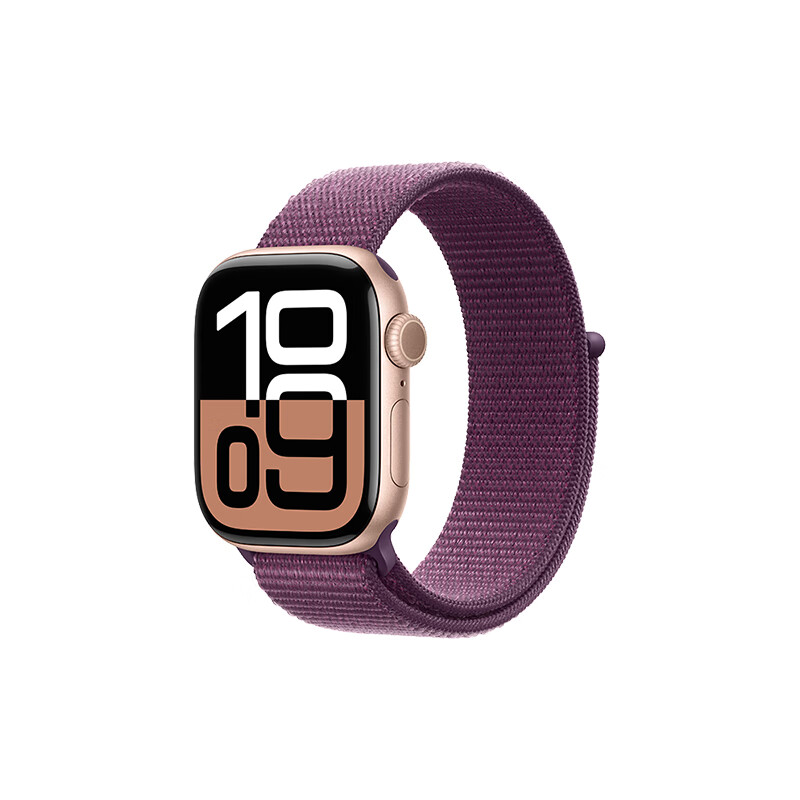 限地區(qū)：蘋(píng)果 Apple Watch Series 10 智能手表42毫米玫瑰金色鋁金屬表殼梅子色回環(huán)式運(yùn)動(dòng)表帶MX1X3CH/B 1687.17元