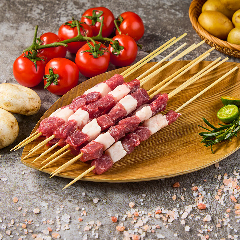 plus会员:鲜京采内蒙古原切羔羊肉串2斤 （50串）烧烤食材 露营户外 京东自有品牌 56.31元/件