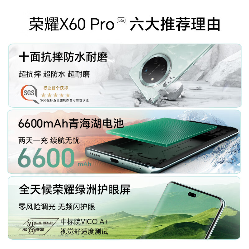 政府補(bǔ)貼，plus:榮耀X60 Pro 十面抗摔防水耐磨 青海湖電池 雙向北斗衛(wèi)星短信 12+512 典雅黑 5G AI手機(jī)  1758.74元（需領(lǐng)券）