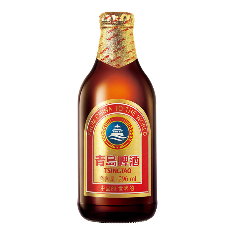 青岛啤酒 TSINGTAO 金质小棕金 低温酿造 296ml*24瓶 78元