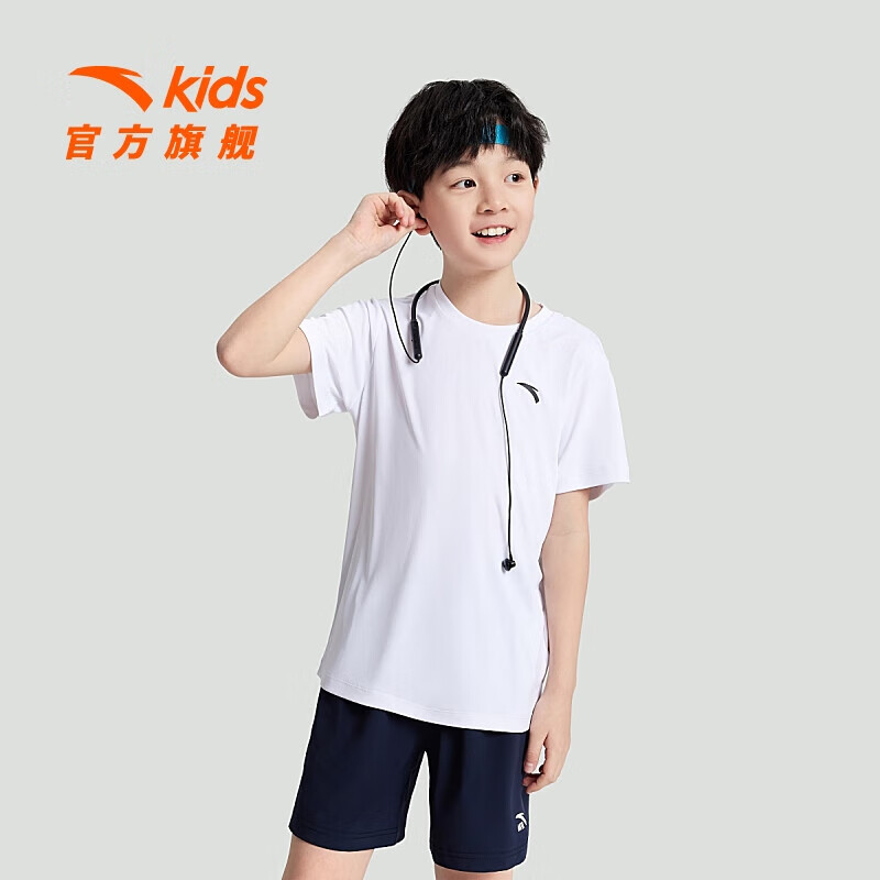 安踏 ANTA 儿童简约纯棉T恤衫 多色可选 43元