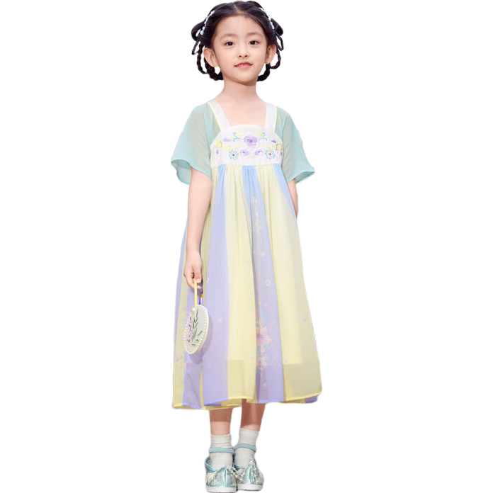 巴拉巴拉女童连衣裙2024儿童裙子夏季刺绣国风汉服襦裙新中式208224111069 77.68元（需领券）