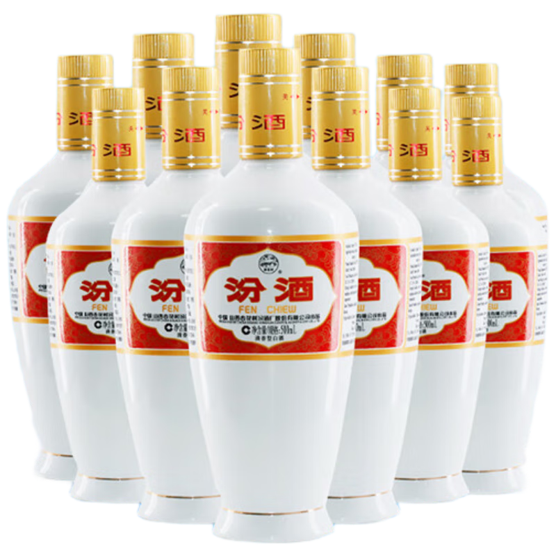 plus：汾酒 出口白瓷 清香型白酒 53度 500ml*12瓶 整箱装 送礼宴请 683.1元