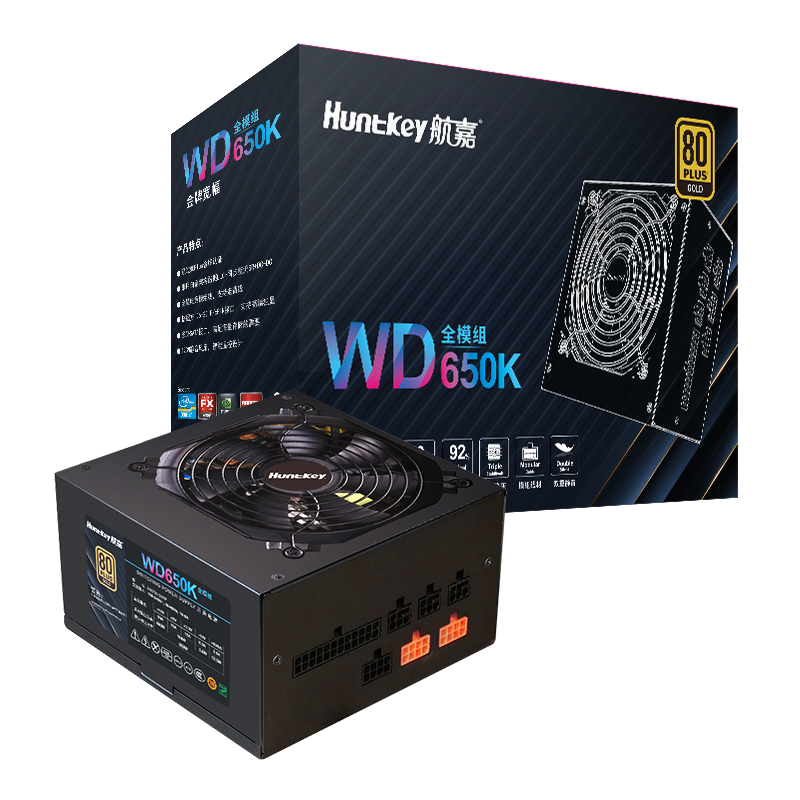 plus：航嘉（Huntkey）WD650K全模组 金牌650W电脑电源（80PLUS金牌/单路50A/全电压/LLC+SR+DC-DC/智能温控） 294.46元（需领券）