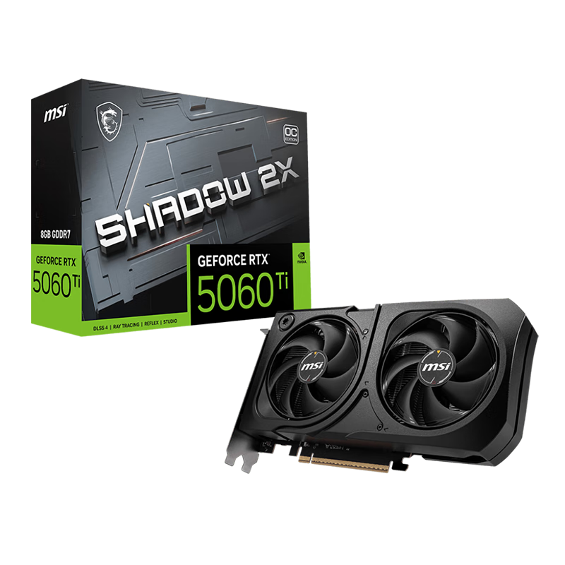 30號20點(diǎn)，plus:微星 幻影師 GeForce RTX 5060 Ti 8G SHADOW 2X OC PLUS 電競游戲設(shè)計(jì)專業(yè)電腦顯卡 3183.01元