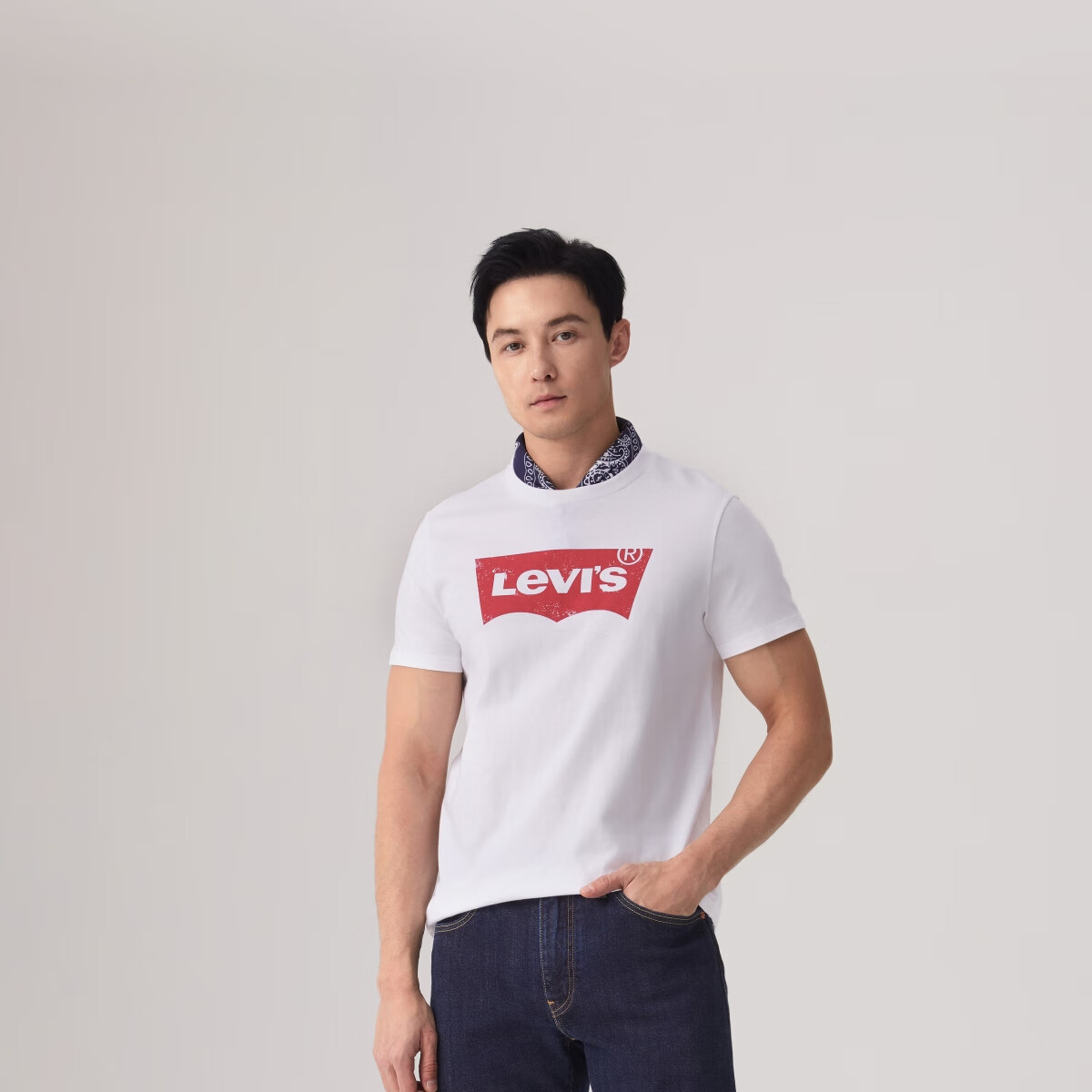 李维斯 Levi\'s 美式宽松印花时尚简约舒适潮流纯棉圆领短袖T恤 白色 002A0-0000 L 券后63元