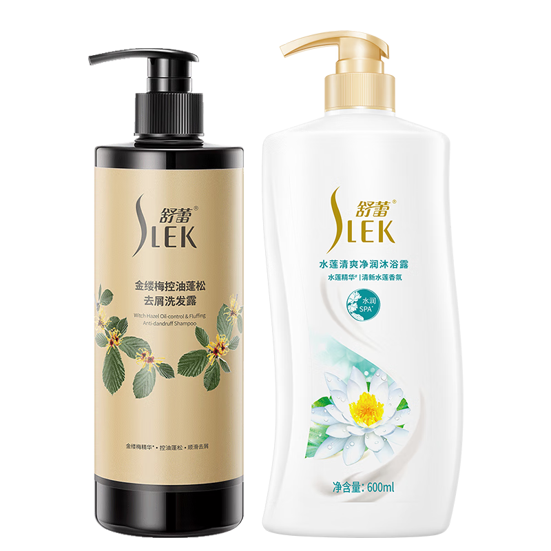 舒蕾 洗發(fā)水組合 金縷梅洗發(fā)露499g+水蓮沐浴露600ml 19.9元（需領券，合9.95元/瓶）