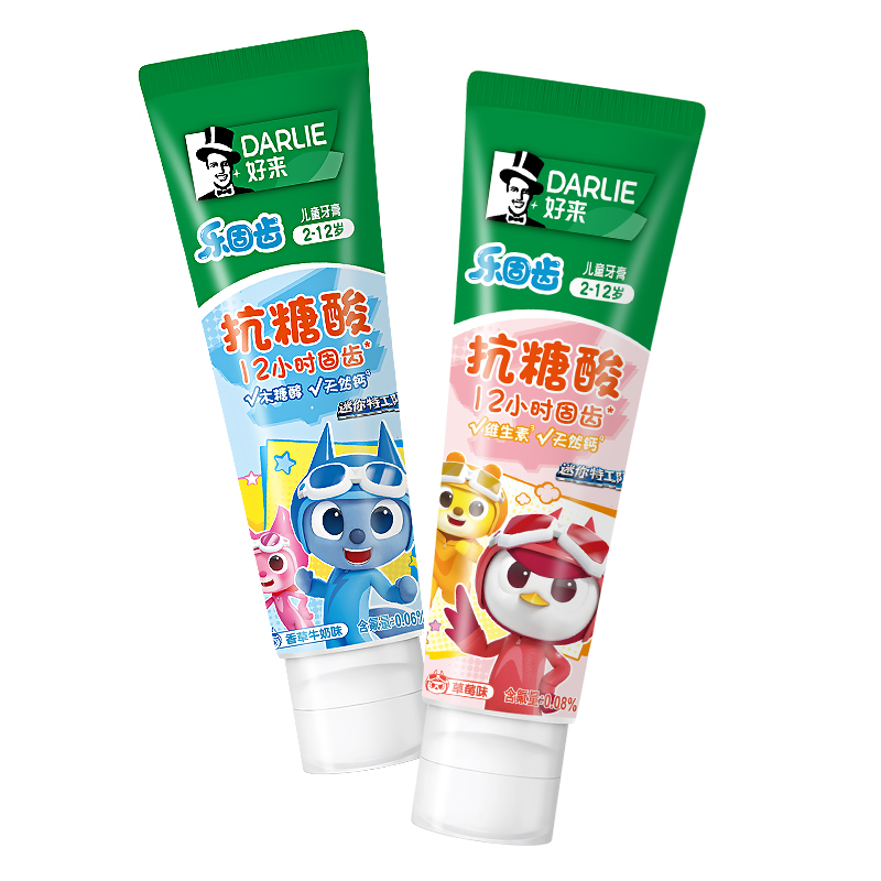 DARLIE好來(原黑人)樂固齒兒童牙膏2-6-12歲 特工草莓味 60g 1支 4.97元（需plus會員，需領券）