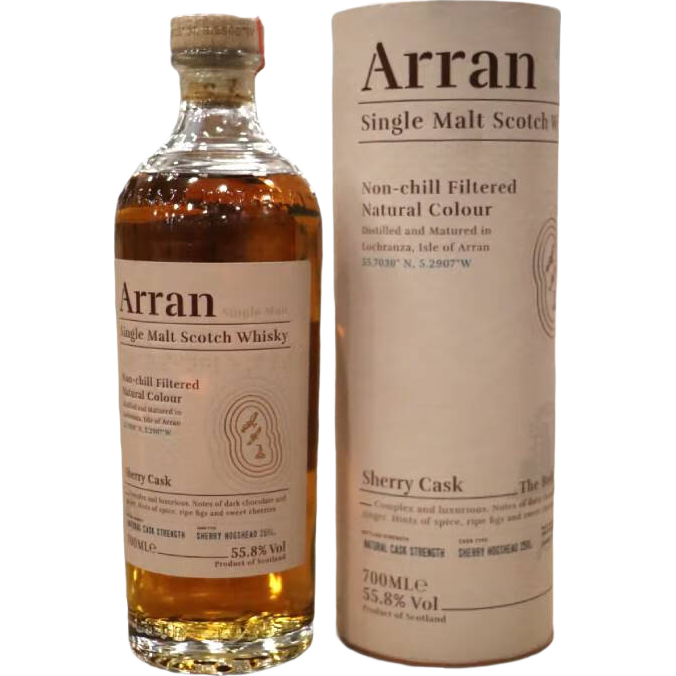 艾伦（Arran）精选博帝佳 雪莉桶 苏格兰单一麦芽威士忌 700ml 礼盒装 进口洋酒 378.05元包邮（凑单更低）