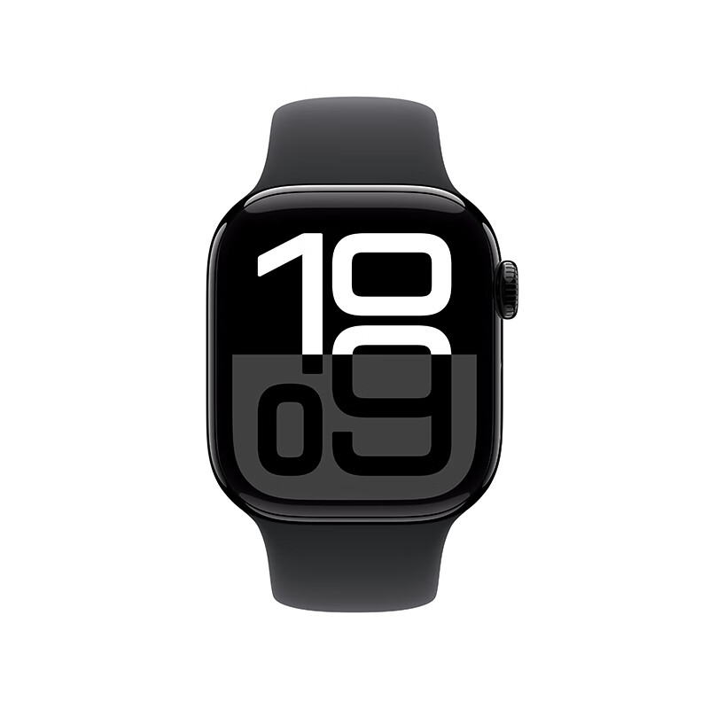 苹果 Apple Watch Series 10 智能手表 GPS款 42mm 亮黑色 黑色橡胶表带 M/L 券后1487.01元