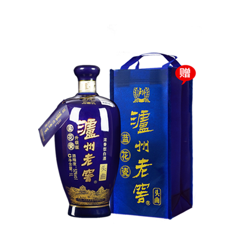 需首购、Plus会员:泸州老窖蓝花瓷 头曲 浓香型52度 1000ml*1瓶 单瓶*2件 合105.65元/件（共211.3元）
