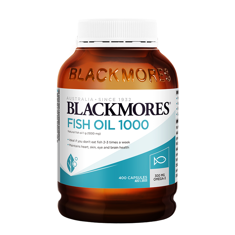 澳佳寶（Blackmores）深海魚油軟膠囊 1000mgOmega3含DHA EPA rTG型成人好吸收400粒/瓶 253.2元（需領券，合84.4元/件）