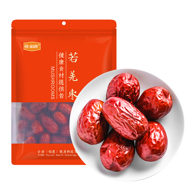 PLUS会员：金唐若羌枣300g 新疆特产 小红枣 休闲零食 泡茶煲汤煮粥 3.96元，需店铺会员