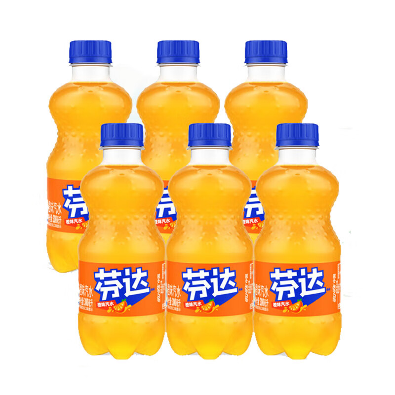 Fanta 芬達(dá) Coca-Cola 可口可樂 汽水碳酸飲料 300ml*6瓶 券后4.77元