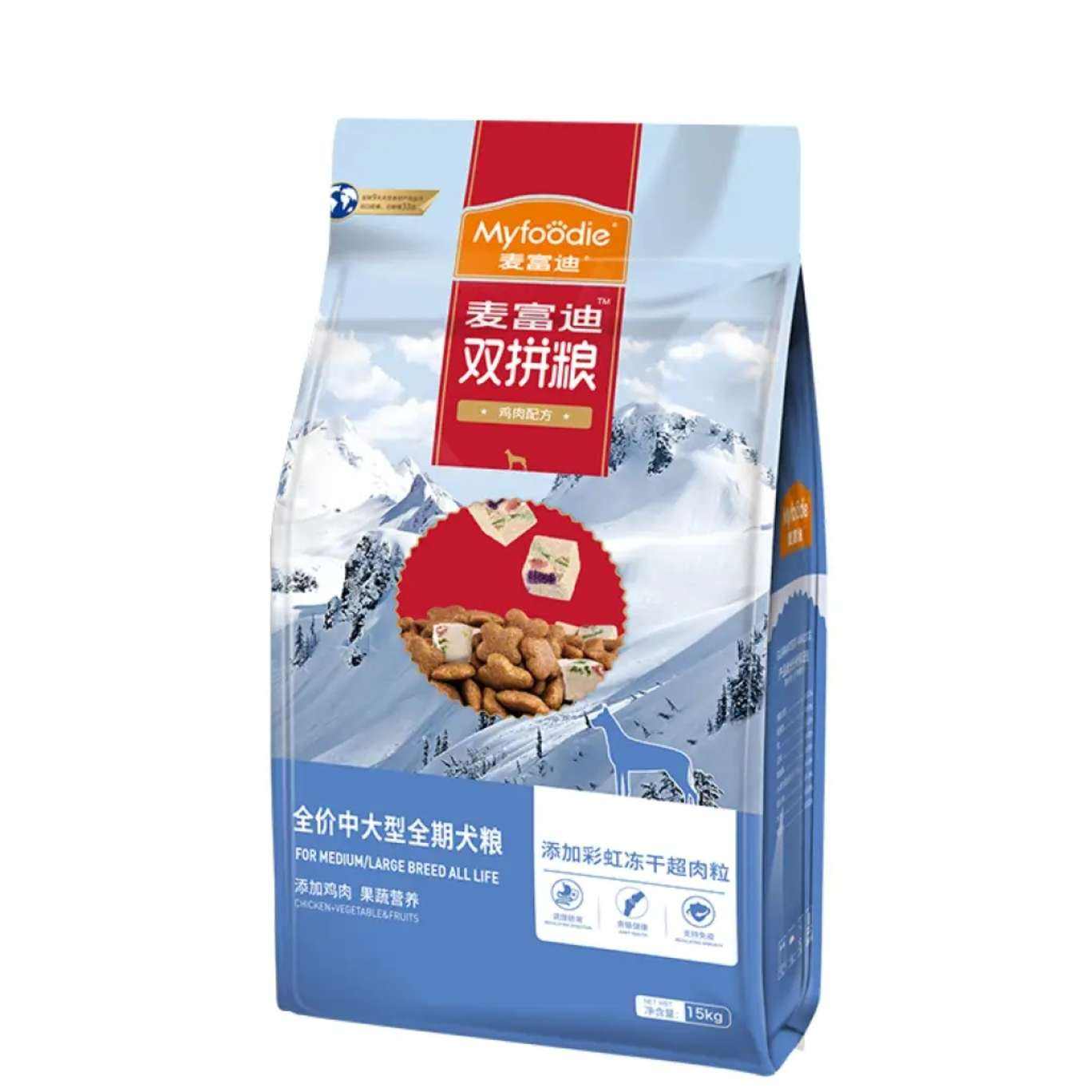 plus:麥富迪狗糧 超肉粒凍干雙拼糧15kg 成犬中大型犬【原料透明】 210.62元（需領券）