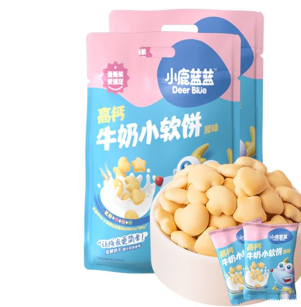 小鹿蓝蓝 高钙牛奶小软饼 1 包，共 66 包两大袋！ 券后0.35元