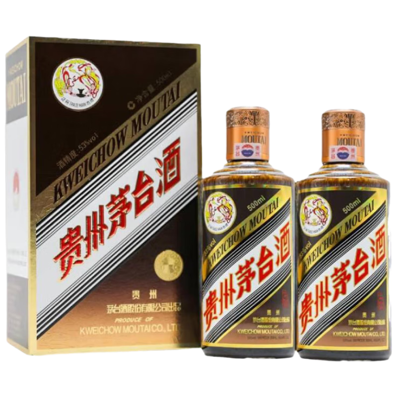 茅臺 彩釉 醬香型白酒 53度 500ml 雙瓶裝（贈藍莓汁一盒） 7699元