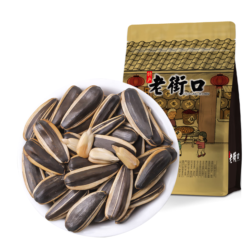 老街口 五香瓜子1斤装 每日坚果 葵花籽休闲零食坚果炒货小吃年货 64.52元（合9.22元/件）