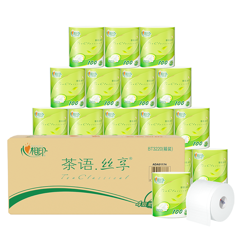 心相印 茶语丝享100g 有芯卷纸 4层 6卷 1.9元