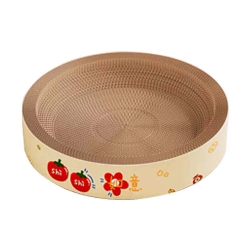 圓形貓抓板貓窩一體 淺黃色 橢圓60*40*9cm 券后1.8元