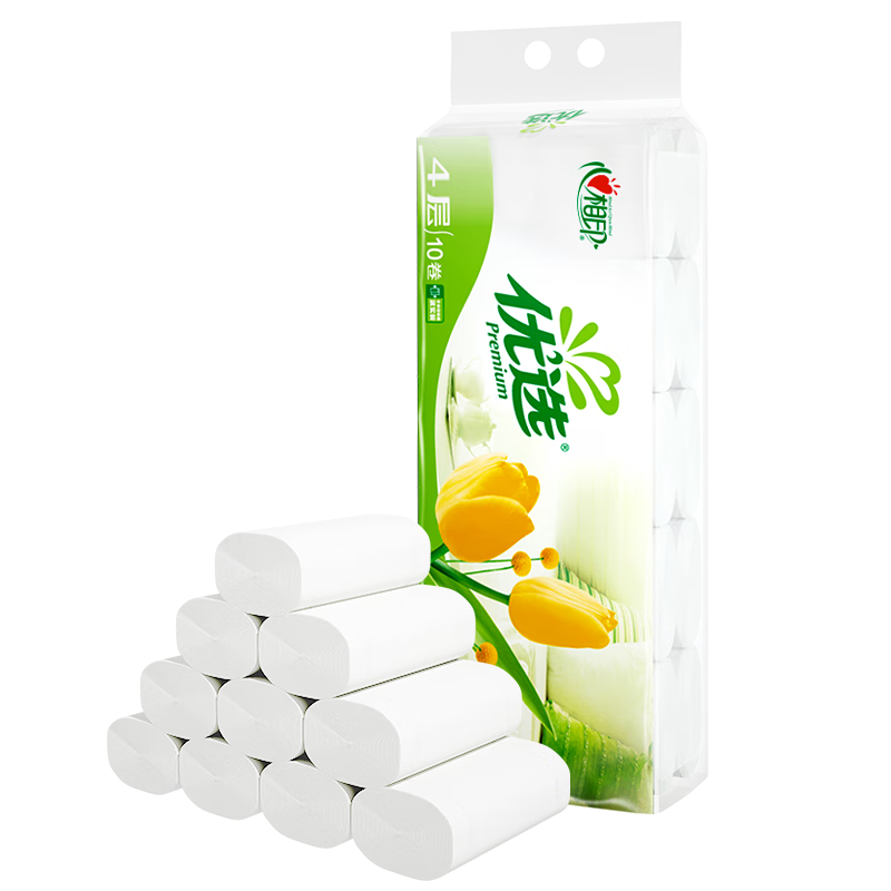 心相印 卷紙無芯卷紙優(yōu)選系列4層75克10卷x1提 4.95元包郵