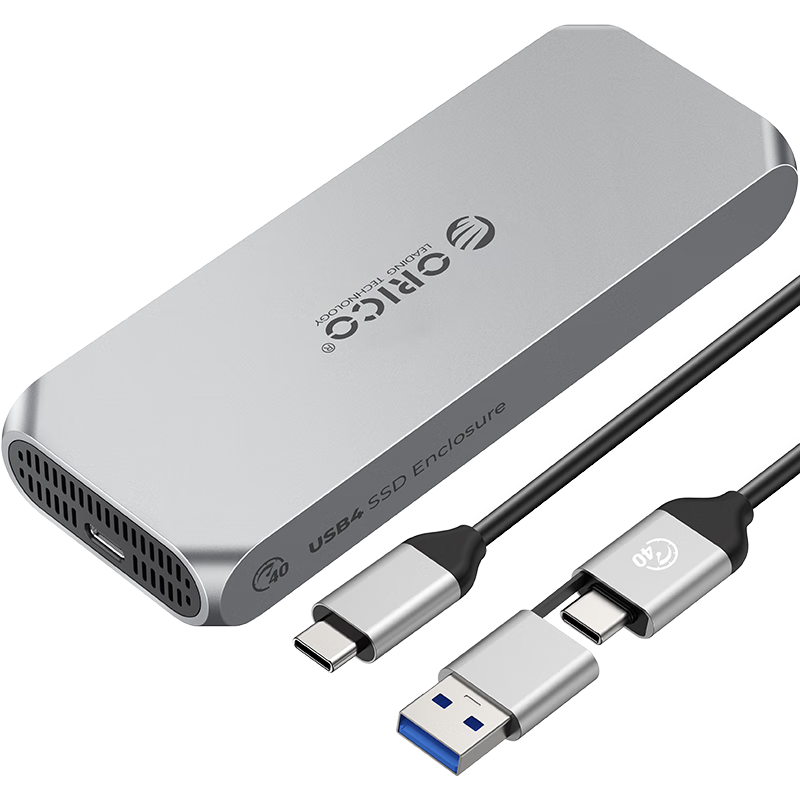 PLUS会员：奥睿科（ORICO）USB4硬盘盒兼容雷电4/3 M.2 NVMe固态SSD硬盘盒/适用苹果Mac mini笔记本SSD固态外置盒扩容COM2 233.13元包邮