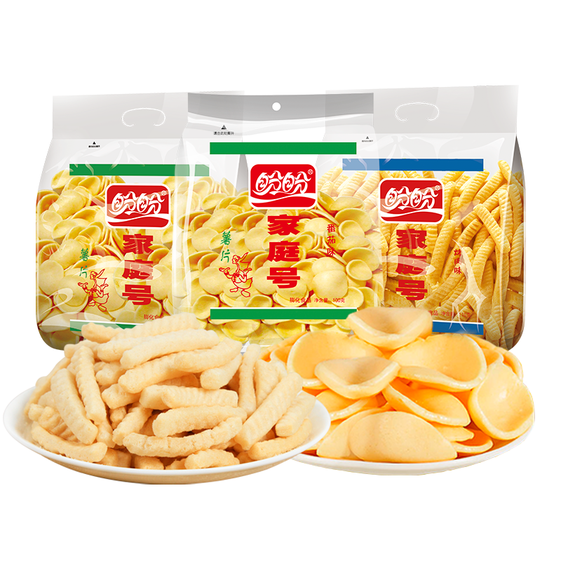 盼盼家庭号薯片膨化食品休闲办公室儿时经典薯片薯条虾条零食 原味薯片100g*3袋 4.43元