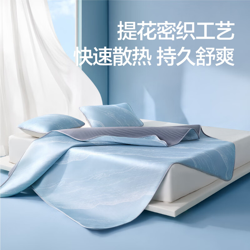 網(wǎng)易嚴(yán)選 冰膚涼席 冰絲席 180*200cm 水波藍(lán) 94.35元