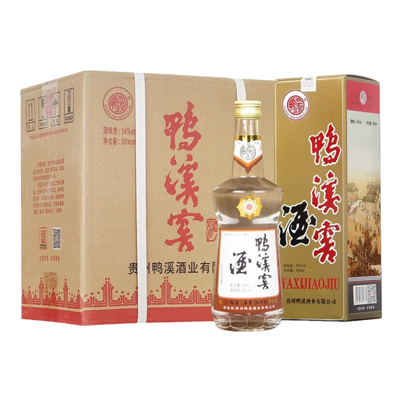 再降價(jià)：鴨溪窖 復(fù)古版 濃香型白酒 54度 500ml*6瓶 整箱裝 206.51元（需領(lǐng)券）