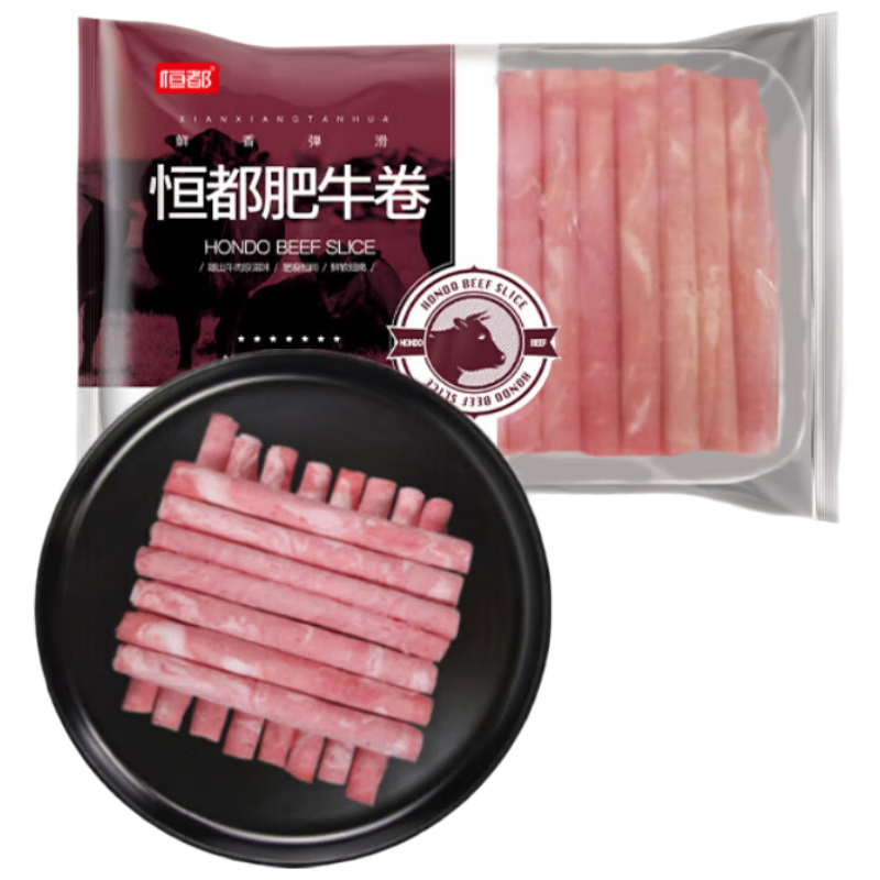 plus會員:恒都 國產精選牛肉卷 1斤*4 冷凍 國產黃牛 谷飼牛肉 牛前腿肉 18.5元/斤，主商品付157.1元+9.29元返卡，湊單品12.66元可退
