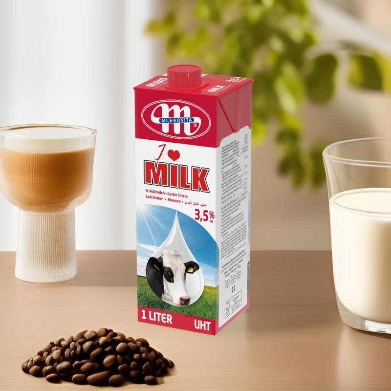 MLEKOVITA 妙可 全脂纯牛奶3.5% 1L*12盒 65.27元