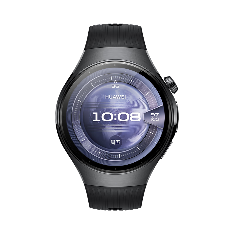 HUAWEI WATCH 5 46mm基礎(chǔ)款 深錆色不銹鋼表殼+黑色氟橡膠表帶 華為watch5智能手表 享12期免息 2379.2元
