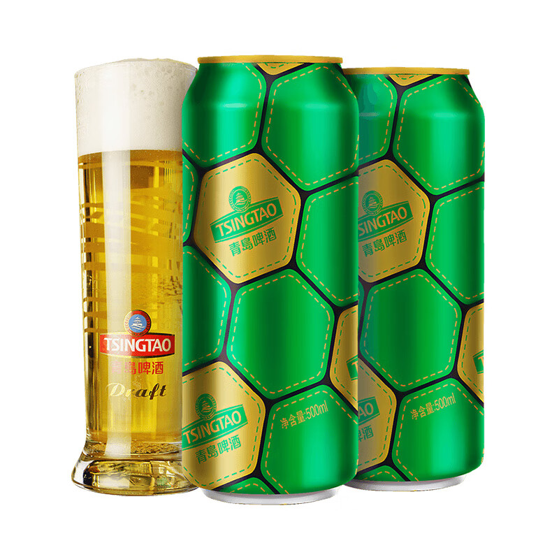 青島啤酒 TSINGTAO 升級版經(jīng)典足球罐500mL*12罐 贈千禧500ml*6罐 42.41元
