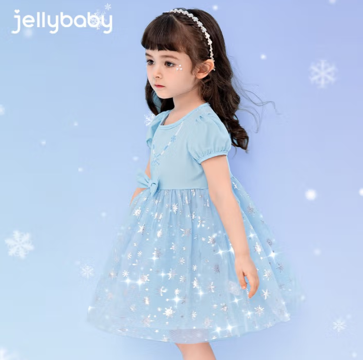 Jellybaby 杰里贝比 女童雪花网纱公主裙 三色 ￥49