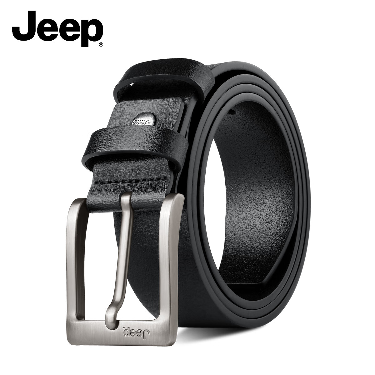 Jeep 男款真皮針扣皮帶 100174729601 券后29.21元