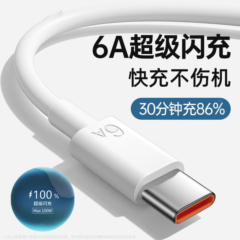 帕洛達 66W 6A Type-c 數(shù)據(jù)線 1.5m 2.93元（買二贈一）