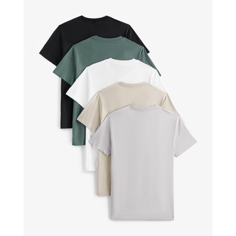 Abercrombie & Fitch AF男装 24春夏小麋鹿亨利领短袖T恤套装（五件装） 321元