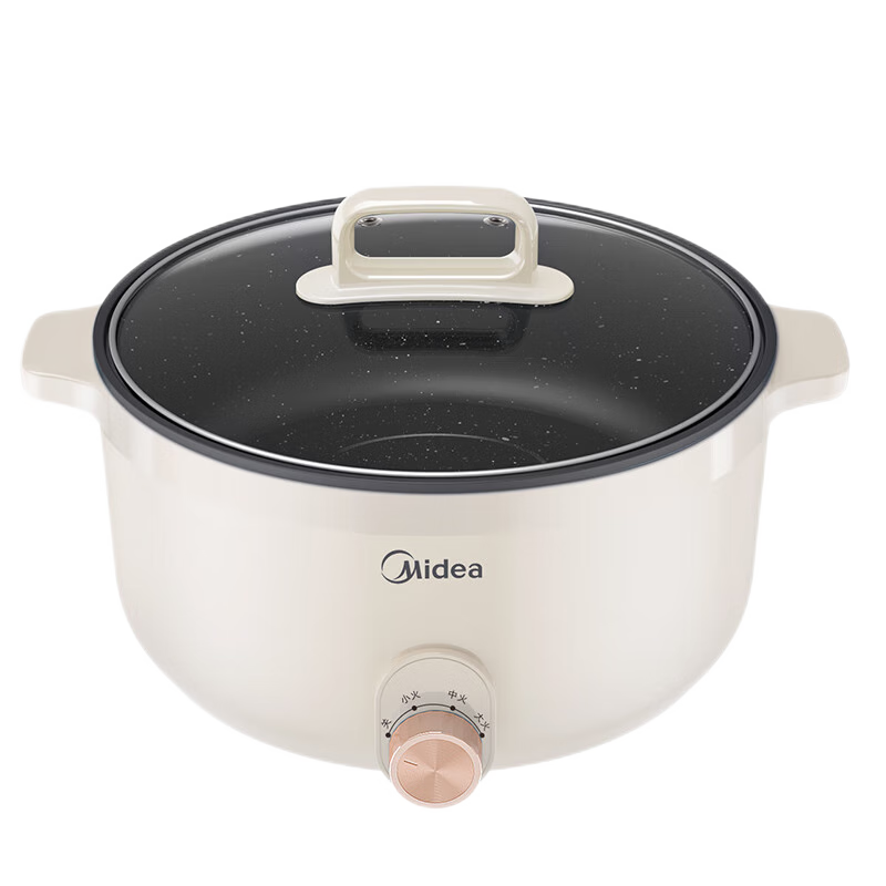 PLUS会员: 美的 电煮锅 6L 丨加深内胆火锅丨HGE3010 95.91元（需领券）包邮