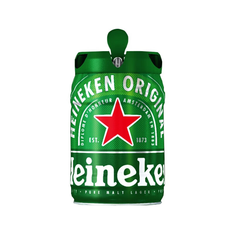 喜力 铁金刚5L*1桶 赠星银330ml*24瓶+玻璃杯*3+风扇*1 100.67元