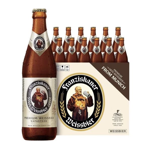 Franziskaner 范佳乐 德国小麦白啤酒 450ml*12瓶 券后53.99元