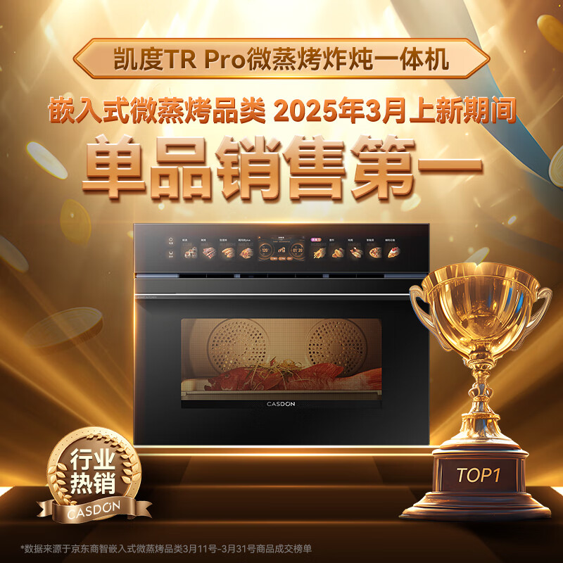 凯度 52L蒸烤箱一体机19英寸画境大彩屏 无极双热风2.0嵌入式变频微蒸烤SR52FDF24-TR Pro 4499元