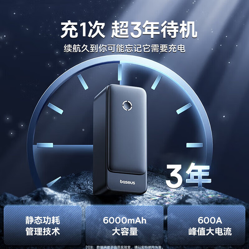 倍思 BS-CH006 汽车应急启动电源 6000mAh 133.51元