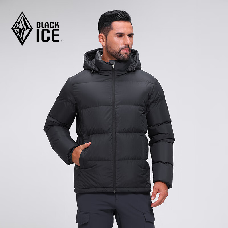 BLACKICE 700蓬 鸭绒 男款 加厚羽绒服 F8905MJ 黑色 L 339.53元