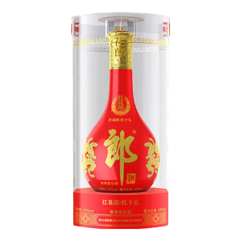 郎酒 红花郎十五（15）陈酿 酱香型白酒 高度酒 53度 500mL*1瓶  400元（需领券）