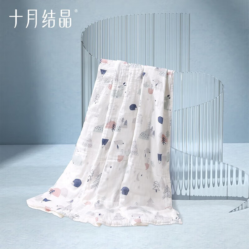 十月结晶 婴儿纱布浴巾连帽 魔幻森林90*90cm*2件 122.84元（需领券，合61.42元/件）