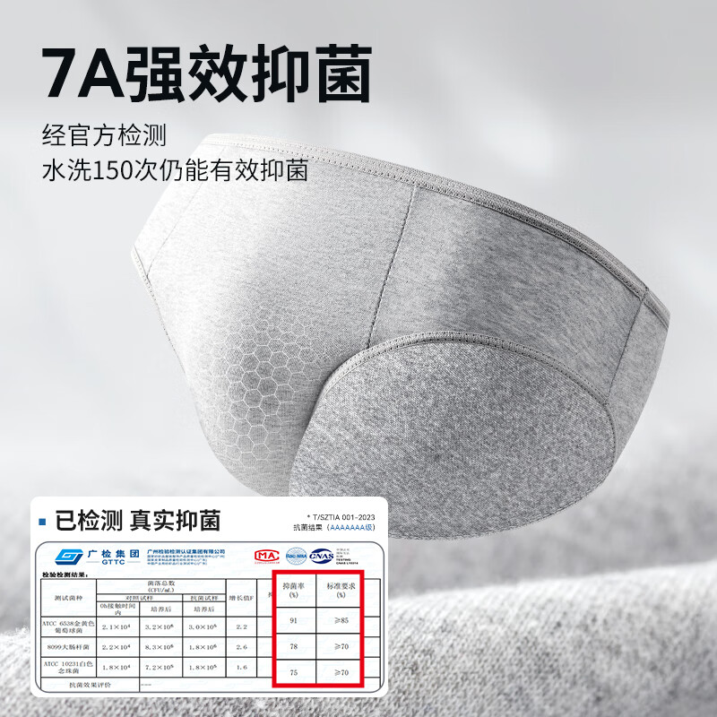 Freego 一次性内裤男士纯棉旅行便携内裤全棉5条装 男士灰色XXL码 16.8元