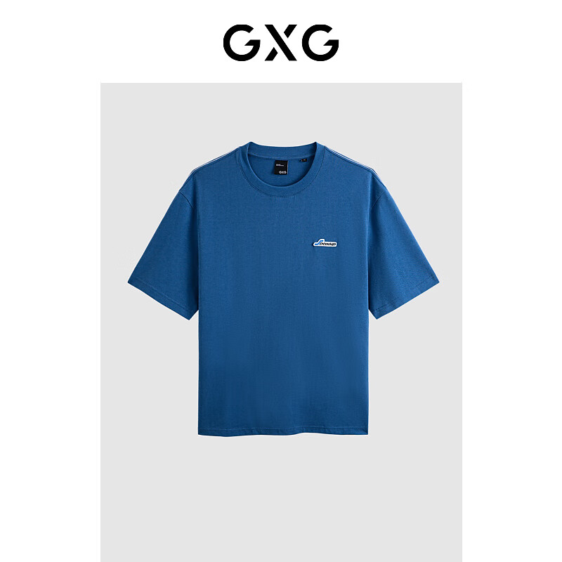 GXG 男装 重磅休闲短袖T恤 GEX14414413 蓝色 42.75元