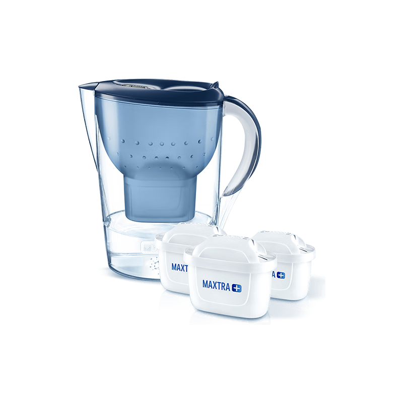 碧然德（BRITA）濾水壺 Marella海洋系列3.5L藍(lán)色1壺4芯套裝 自來(lái)水過(guò)濾器 凈水器家用 孫穎莎同款 合每件148.71元