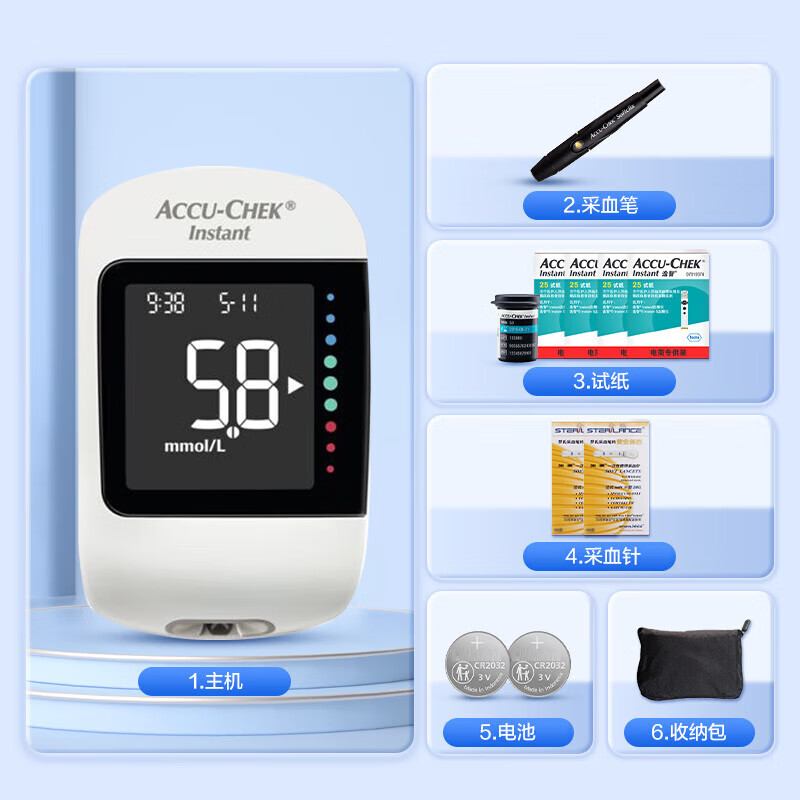 京東PLUS，限地區(qū)：羅氏 ROCHE 逸智血糖儀家用免調碼測糖儀（內含100試紙+100針頭） 券后134.96元